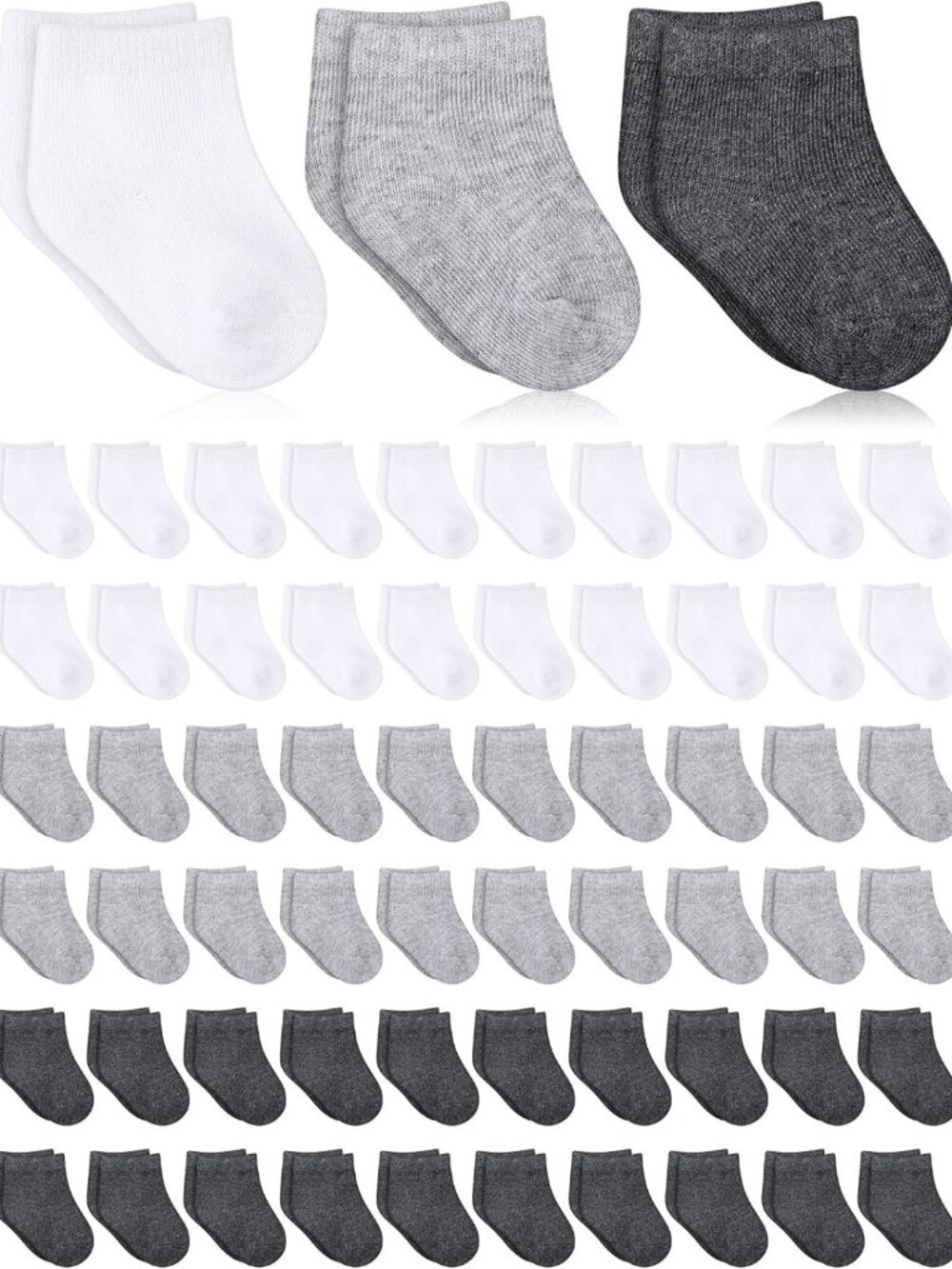 60 Pairs Newborn Baby Socks Set, Unisex Cotton Infant Anklets, Soft & Cozy